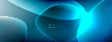 Vektör soyut arkaplan - sıvı kabarcıklar, gölgeler ve ışık efektleri ile sıvı gradyan şekiller. Metin için parlak tasarım şablonu