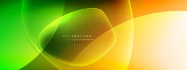 Vektör soyut arkaplan - sıvı kabarcıklar, gölgeler ve ışık efektleri ile sıvı gradyan şekiller. Metin için parlak tasarım şablonu