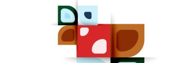 Soyut yuvarlak şekiller ve gölge efektleri tekrarlanan vektör modern geometrik arkaplan kümesi