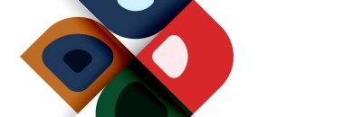 Soyut yuvarlak şekiller ve gölge efektleri tekrarlanan vektör modern geometrik arkaplan kümesi