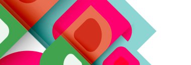 Soyut yuvarlak şekiller ve gölge efektleri tekrarlanan vektör modern geometrik arkaplan kümesi