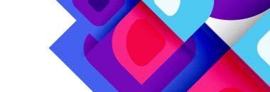 Soyut yuvarlak şekiller ve gölge efektleri tekrarlanan vektör modern geometrik arkaplan kümesi