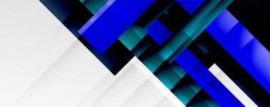 Gölge çizgileri, modern formlar, dikdörtgenler, kareler ve akışkan eğimlere sahip geometrik soyut arkaplanlar. Parlak renkli çizgiler serin arkaplanlar