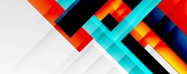 Gölge çizgileri, modern formlar, dikdörtgenler, kareler ve akışkan eğimlere sahip geometrik soyut arkaplanlar. Parlak renkli çizgiler serin arkaplanlar