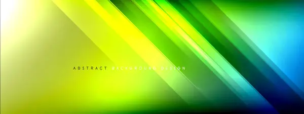Bewegungskonzept Neon glänzende Linien auf flüssigen Farbverläufen abstrakte Hintergründe. Dynamische Schatten und Lichtvorlagen für Text — Stockvektor