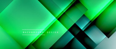 Kare şekiller bileşimi, akışkan geometrik soyut arkaplan. 3B gölge efektleri, modern tasarım şablonu