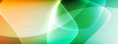 Vektör soyut arkaplan - sıvı kabarcıklar, gölgeler ve ışık efektleri ile sıvı gradyan şekiller. Metin için parlak tasarım şablonu