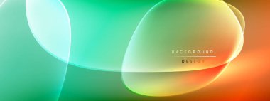 Vektör soyut arkaplan - sıvı kabarcıklar, gölgeler ve ışık efektleri ile sıvı gradyan şekiller. Metin için parlak tasarım şablonu