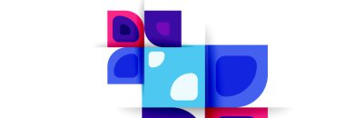 Soyut yuvarlak şekiller ve gölge efektleri tekrarlanan vektör modern geometrik arkaplan kümesi