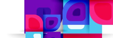 Soyut yuvarlak şekiller ve gölge efektleri tekrarlanan vektör modern geometrik arkaplan kümesi