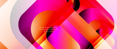 Çizgiler ve modern formlarla vektör geometrik arkaplan. Soyut yuvarlak şekiller, gölge ve ışık efektleri ile akışkan eğimli