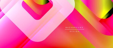 Çizgiler ve modern formlarla vektör geometrik arkaplan. Soyut yuvarlak şekiller, gölge ve ışık efektleri ile akışkan eğimli