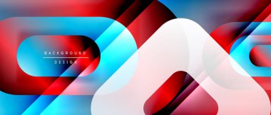 Çizgiler ve modern formlarla vektör geometrik arkaplan. Soyut yuvarlak şekiller, gölge ve ışık efektleri ile akışkan eğimli