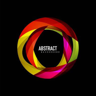 Geometrik logo şablonu, metin ile akan dalgalar