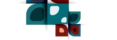 Soyut yuvarlak şekiller ve gölge efektleri tekrarlanan vektör modern geometrik arkaplan kümesi