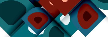 Soyut yuvarlak şekiller ve gölge efektleri tekrarlanan vektör modern geometrik arkaplan kümesi