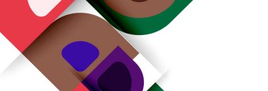 Soyut yuvarlak şekiller ve gölge efektleri tekrarlanan vektör modern geometrik arkaplan kümesi