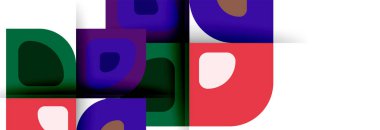 Soyut yuvarlak şekiller ve gölge efektleri tekrarlanan vektör modern geometrik arkaplan kümesi