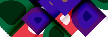 Soyut yuvarlak şekiller ve gölge efektleri tekrarlanan vektör modern geometrik arkaplan kümesi