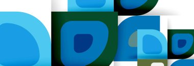 Soyut yuvarlak şekiller ve gölge efektleri tekrarlanan vektör modern geometrik arkaplan kümesi