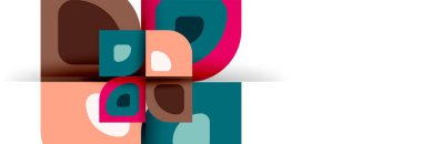 Soyut yuvarlak şekiller ve gölge efektleri tekrarlanan vektör modern geometrik arkaplan kümesi