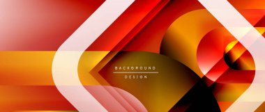 Çizgiler ve modern formlarla vektör geometrik arkaplan. Soyut yuvarlak şekiller, gölge ve ışık efektleri ile akışkan eğimli