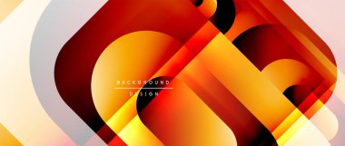 Çizgiler ve modern formlarla vektör geometrik arkaplan. Soyut yuvarlak şekiller, gölge ve ışık efektleri ile akışkan eğimli