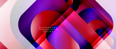 Çizgiler ve modern formlarla vektör geometrik arkaplan. Soyut yuvarlak şekiller, gölge ve ışık efektleri ile akışkan eğimli