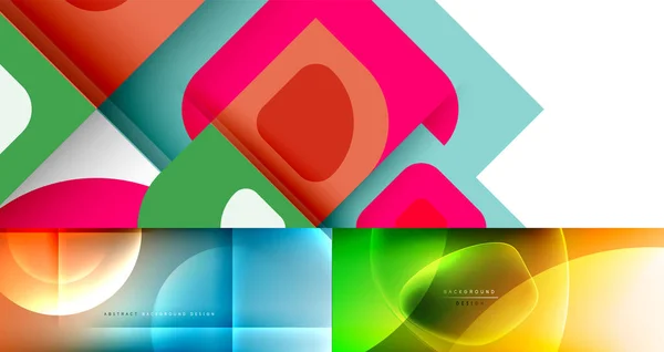 Vector geometrische abstracte achtergrond set, minimaal ontwerp — Stockvector