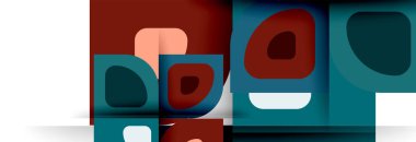 Soyut yuvarlak şekiller ve gölge efektleri tekrarlanan vektör modern geometrik arkaplan kümesi