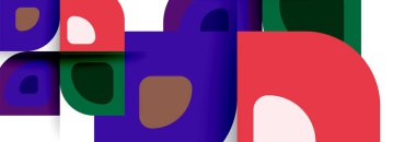 Soyut yuvarlak şekiller ve gölge efektleri tekrarlanan vektör modern geometrik arkaplan kümesi