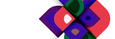 Soyut yuvarlak şekiller ve gölge efektleri tekrarlanan vektör modern geometrik arkaplan kümesi