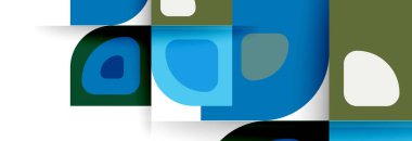 Soyut yuvarlak şekiller ve gölge efektleri tekrarlanan vektör modern geometrik arkaplan kümesi