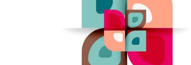 Soyut yuvarlak şekiller ve gölge efektleri tekrarlanan vektör modern geometrik arkaplan kümesi