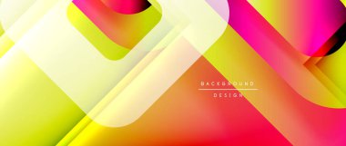 Çizgiler ve modern formlarla vektör geometrik arkaplan. Soyut yuvarlak şekiller, gölge ve ışık efektleri ile akışkan eğimli