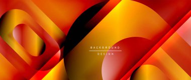 Çizgiler ve modern formlarla vektör geometrik arkaplan. Soyut yuvarlak şekiller, gölge ve ışık efektleri ile akışkan eğimli