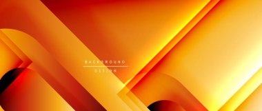 Çizgiler ve modern formlarla vektör geometrik arkaplan. Soyut yuvarlak şekiller, gölge ve ışık efektleri ile akışkan eğimli