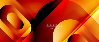 Çizgiler ve modern formlarla vektör geometrik arkaplan. Soyut yuvarlak şekiller, gölge ve ışık efektleri ile akışkan eğimli