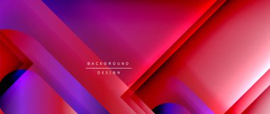 Çizgiler ve modern formlarla vektör geometrik arkaplan. Soyut yuvarlak şekiller, gölge ve ışık efektleri ile akışkan eğimli