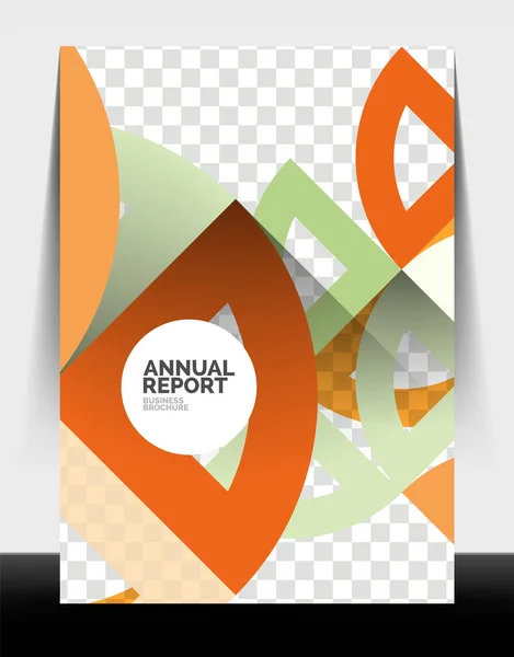 Business flyer annual report, circle and triangle shapes modern design — Stock Vector