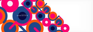 Kapaklar, afişler, el ilanları ve posterler ve diğer şablonlar için çemberler ve çizgiler soyut arkaplan