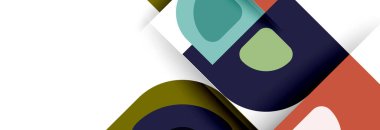 Soyut yuvarlak şekiller ve gölge efektleri tekrarlanan vektör modern geometrik arkaplan kümesi