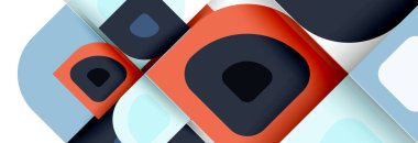 Soyut yuvarlak şekiller ve gölge efektleri tekrarlanan vektör modern geometrik arkaplan kümesi