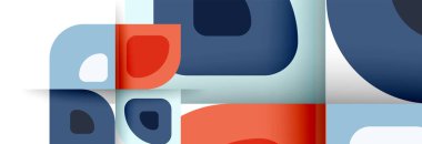 Soyut yuvarlak şekiller ve gölge efektleri tekrarlanan vektör modern geometrik arkaplan kümesi