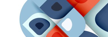 Soyut yuvarlak şekiller ve gölge efektleri tekrarlanan vektör modern geometrik arkaplan kümesi