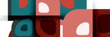 Soyut yuvarlak şekiller ve gölge efektleri tekrarlanan vektör modern geometrik arkaplan kümesi