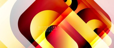 Çizgiler ve modern formlarla vektör geometrik arkaplan. Soyut yuvarlak şekiller, gölge ve ışık efektleri ile akışkan eğimli