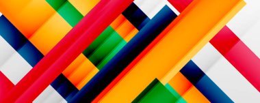 Gölge çizgileri, modern formlar, dikdörtgenler, kareler ve akışkan eğimlere sahip geometrik soyut arkaplanlar. Parlak renkli çizgiler serin arkaplanlar