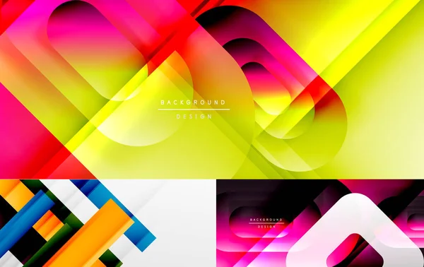 Vektor geometrische abstrakte Hintergrund-Set, minimalistisches Design — Stockvektor