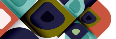 Soyut yuvarlak şekiller ve gölge efektleri tekrarlanan vektör modern geometrik arkaplan kümesi